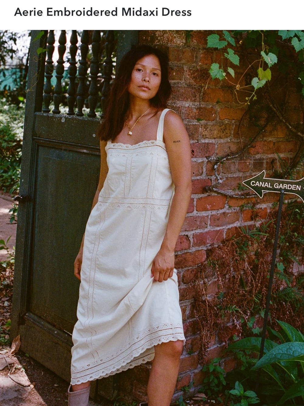 NWT Aerie Embroidered Midaxi Dress